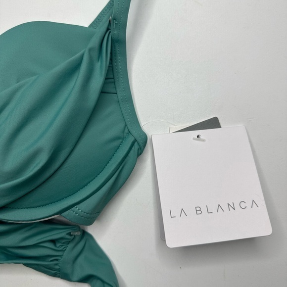 La Blanca NWT Women's Island Goddess Wrap Underwire Push‎ Up Swimsuit Top sz 2 - Picture 6 of 9